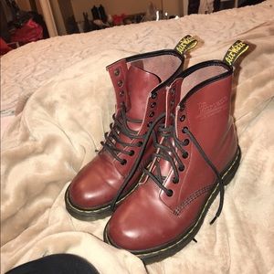 Cherry Red Smooth Doc Martens